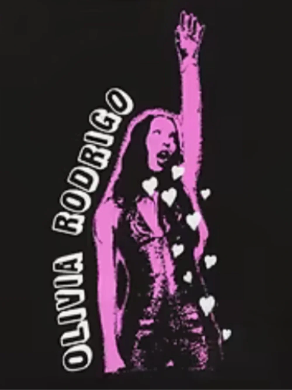 NWT Olivia Rodrigo Black Graphic Crop Tee Girls Size Small (6/7)